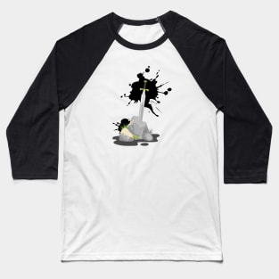 Sword in Stone Black Ink Baseball T-Shirt